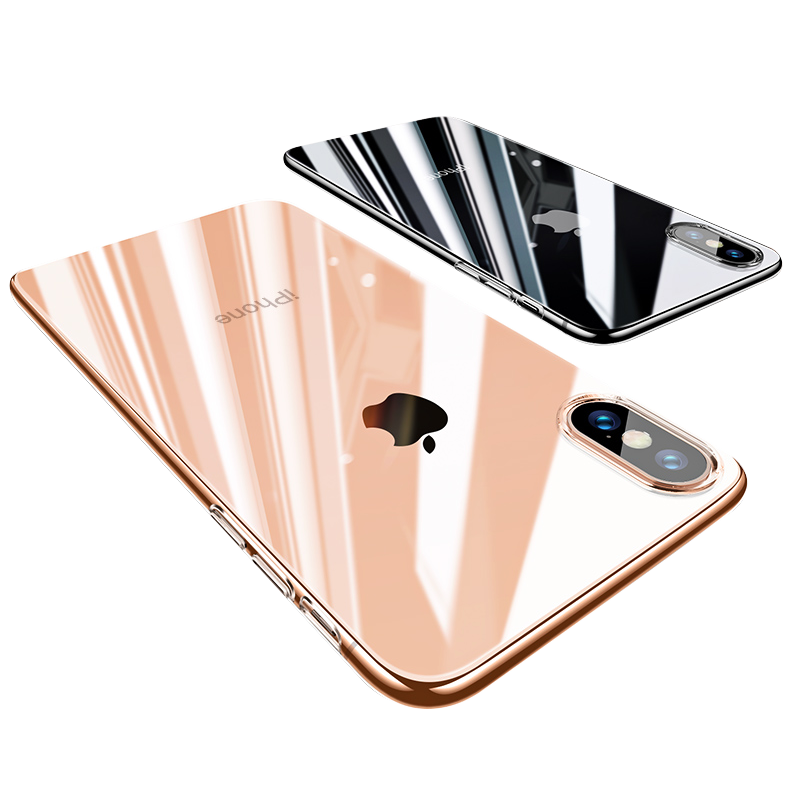 亿色(ESR)  iphone xs max手机壳苹果xs max手机保护套 超薄透明防摔玻璃镜面抖音同款男女款  琉璃-剔透白