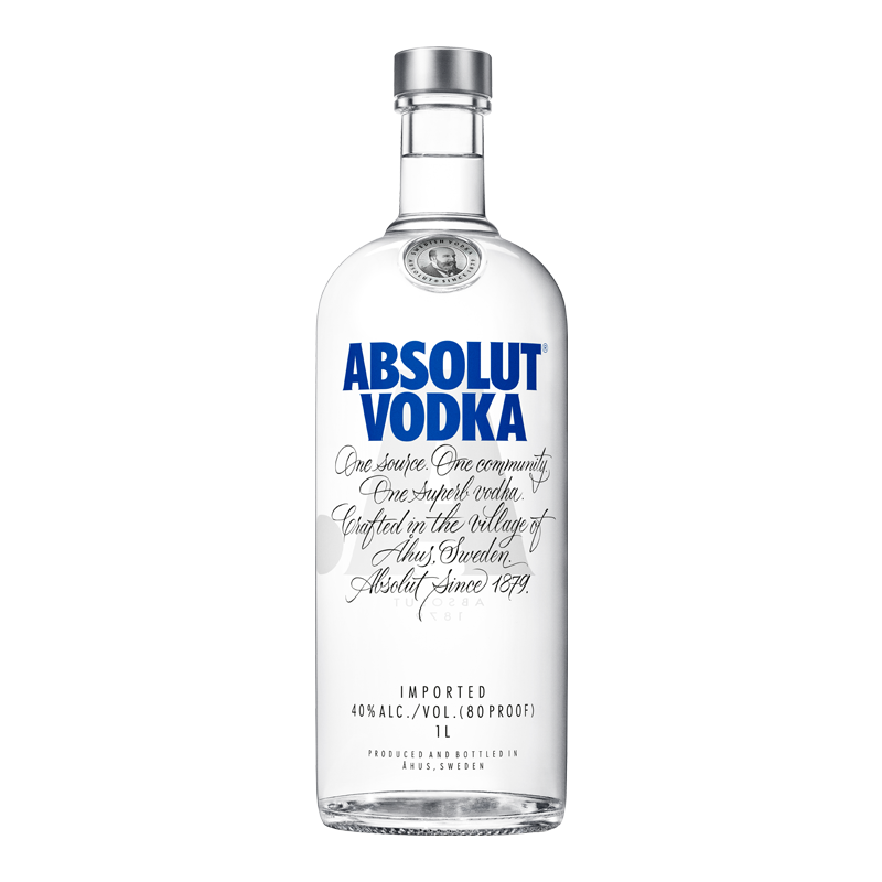 绝对伏特加（Absolut Vodka）洋酒 原味 伏特加 1L