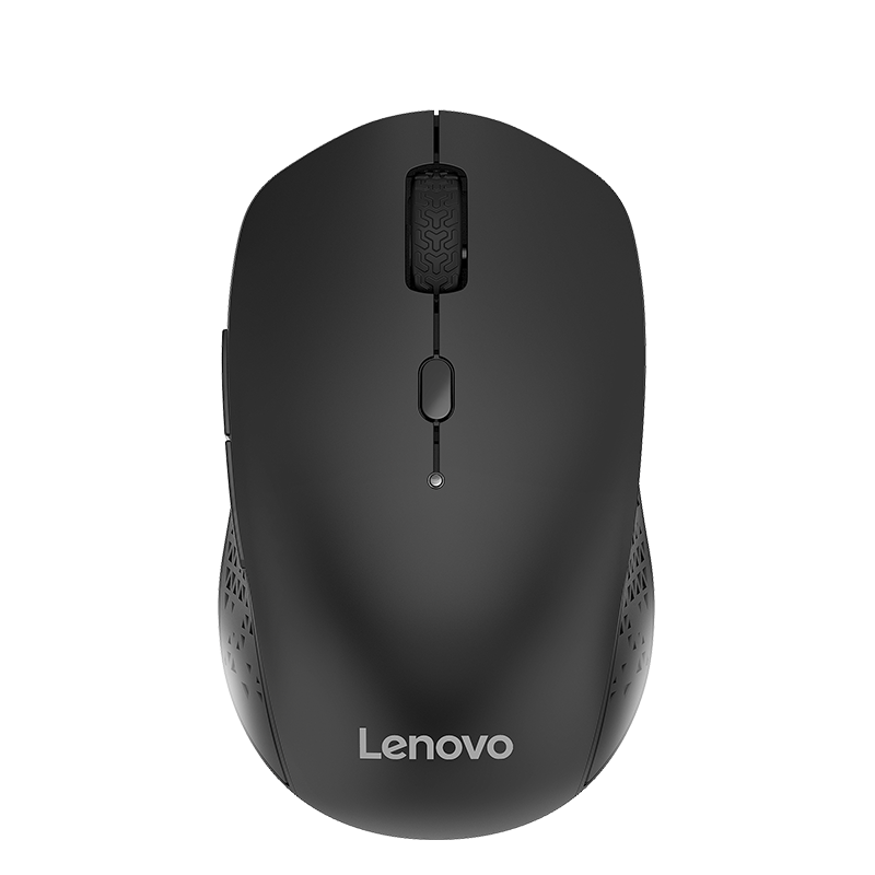联想(Lenovo) 无线蓝牙双模鼠标 蓝牙5.0/3.0 便携办公鼠标 人体工程学设计 Howard理性黑