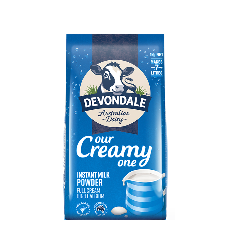 德运 (Devondale) 澳大利亚原装进口 全脂成人奶粉1kg袋装 调制乳奶粉 学生青少年中老年奶粉 