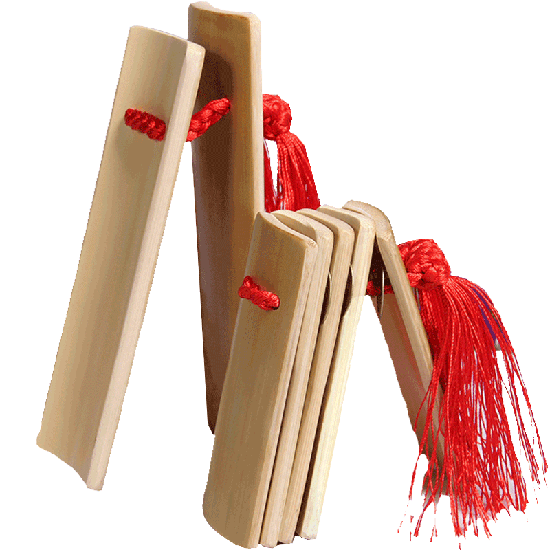 FLOFAIR 民族打击乐器 楠竹材质定制初学练习 竹板 相声 天津 快板书 快板乐器 原色儿童款快板 F-A-02