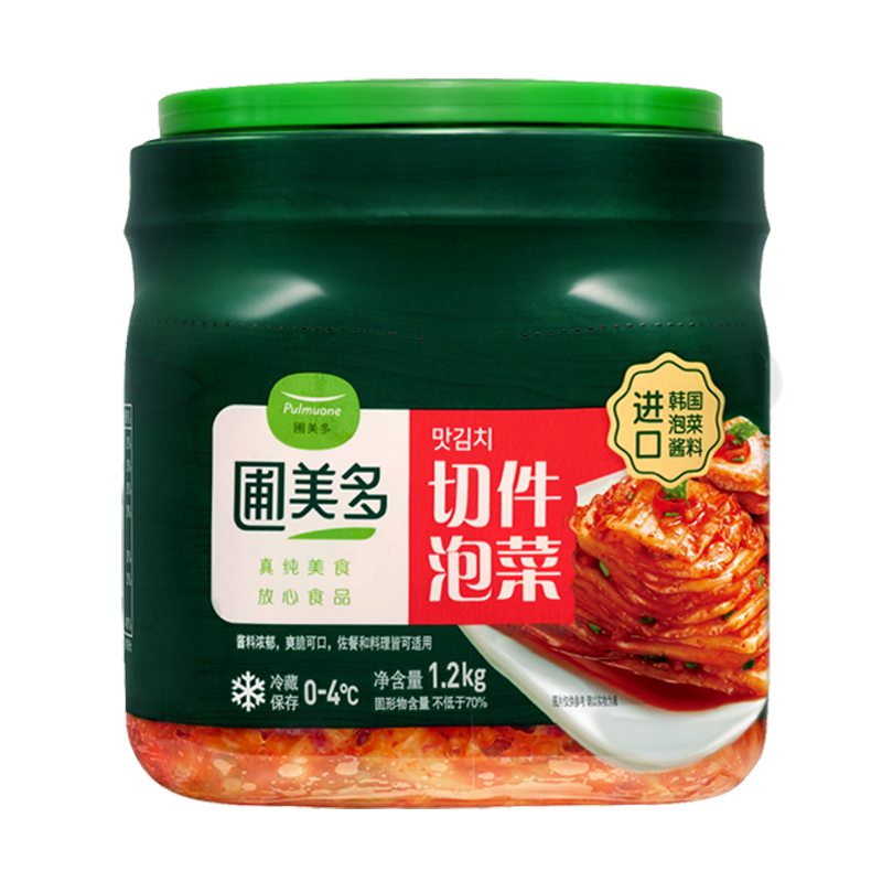 圃美多(Pulmuone) 切件泡菜 1.2kg  韩式酱料 韩国泡菜 辣白菜 咸菜 下饭菜
