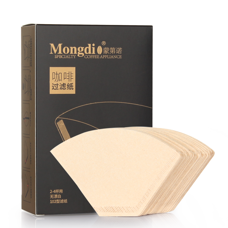 Mongdio 咖啡滤纸 100片滴漏式美式咖啡机手冲咖啡过滤纸102型