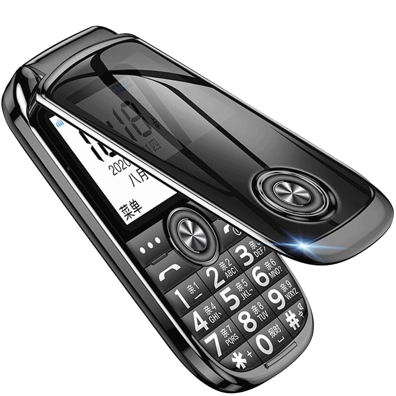 天语（K-Touch）V3S 全网通4G智能翻盖老人手机 4G移动联通电信VoLTE 按键超长待机 学生备用老年手机 典雅黑