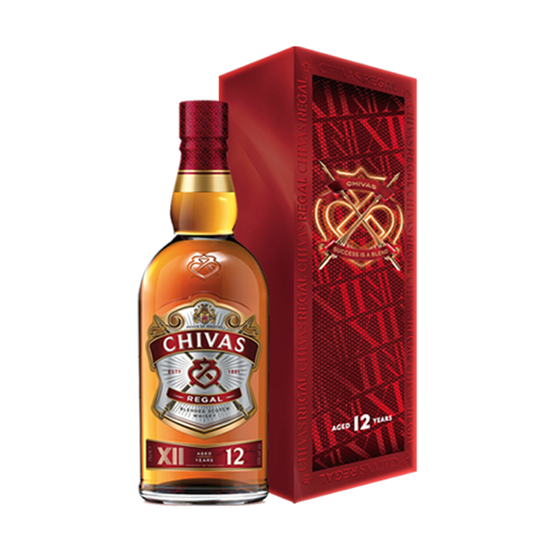 芝华士（Chivas）洋酒 12年 苏格兰 威士忌 与我共冕 1000ml 潮流礼盒装