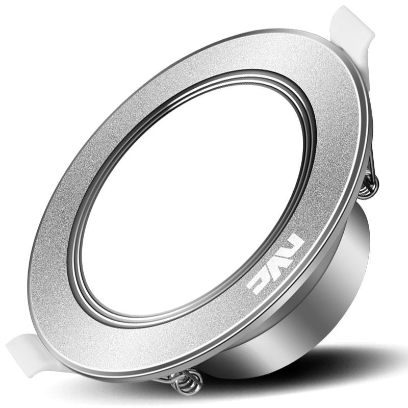 雷士（NVC）  LED筒灯天花灯 金属铝材砂银 4瓦暖白光4000K 开孔70-80mm