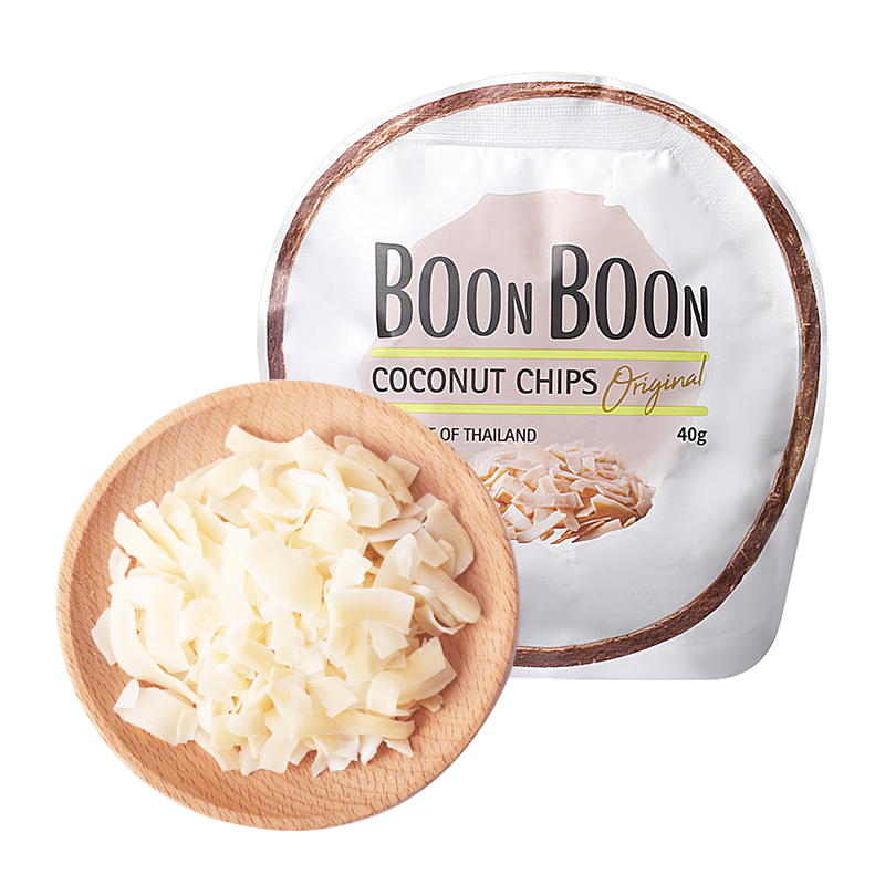 椰满满 泰国进口原味椰子脆片40g休闲零食boonboon椰子片