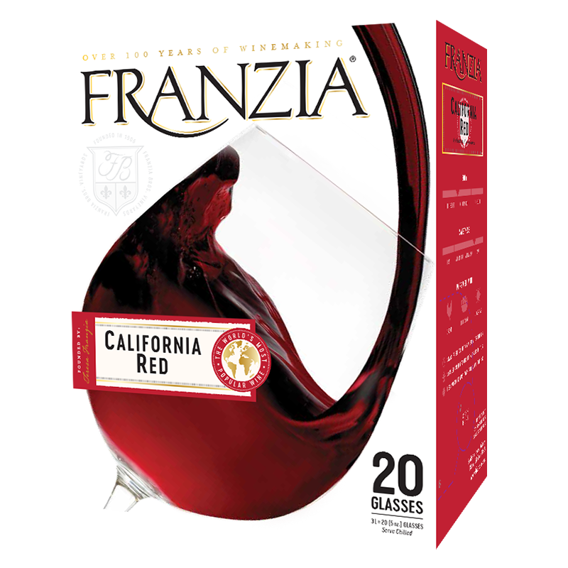 FRANZIA芳丝雅加州红系列单杯干红葡萄酒 3L盒装 美国进口红酒