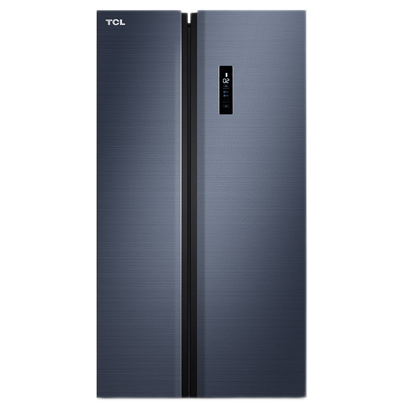 TCL 520升 风冷无霜 双开门冰箱 一体双变频智能 AAT负离子养鲜 纤薄机身 现代轻奢风面板 （烟墨蓝）R520T1-S 纤薄双开门冰箱
