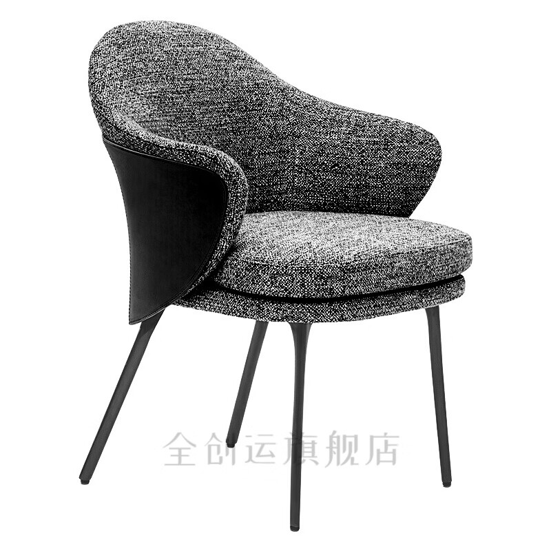轻奢餐椅后现代简约家用椅北欧不锈钢化妆椅样板间靠背椅子 劲胜（JINSHENG） 款式B