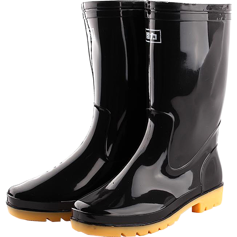 回力雨鞋男士款高筒防水雨靴胶鞋户外雨鞋套水鞋 HXL807 黑色中筒 45