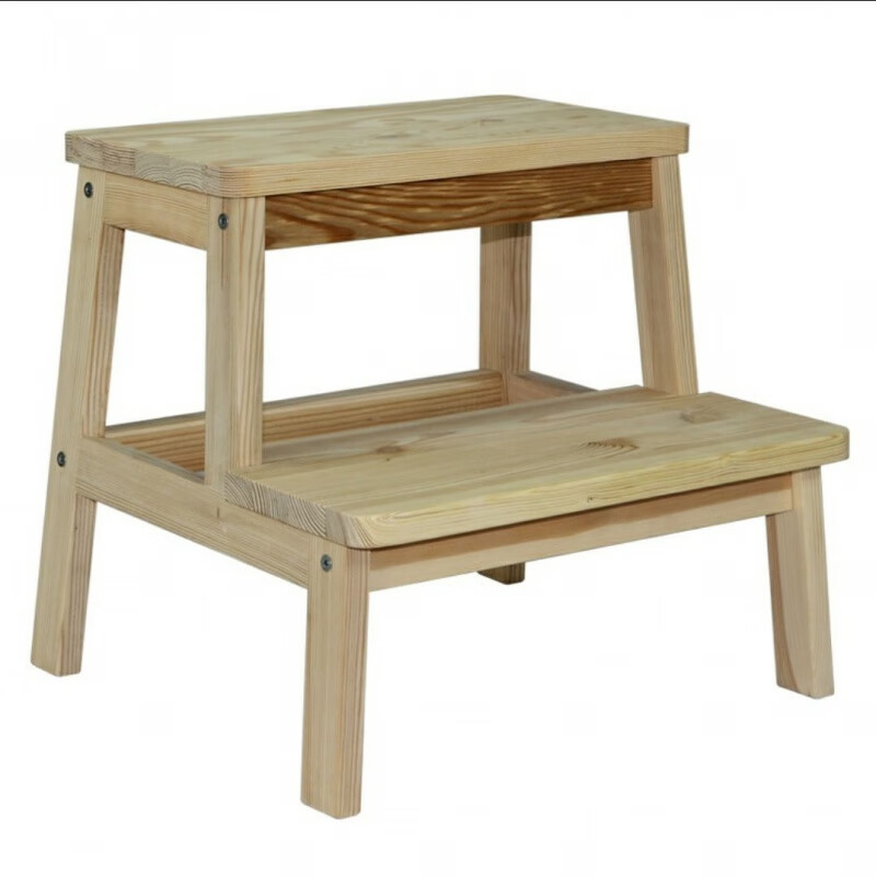 实木脚踏凳双层阶梯凳垫脚凳小楼梯凳子家用高低凳两用台阶椅 小号实木35cm高