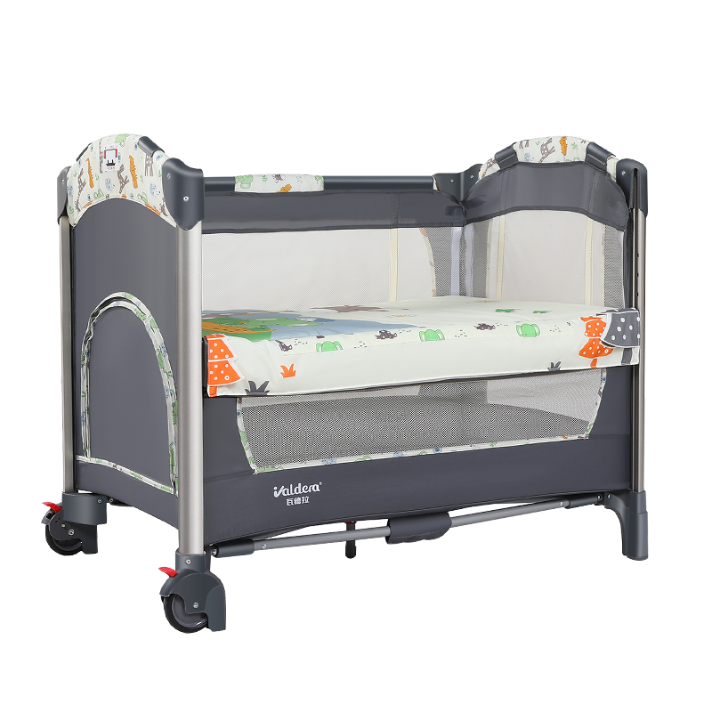 VALDERA（瓦德拉）折叠婴儿床 多功能儿童床拼接床便携式可移动宝宝摇篮床 9011斑比鹿豪华款