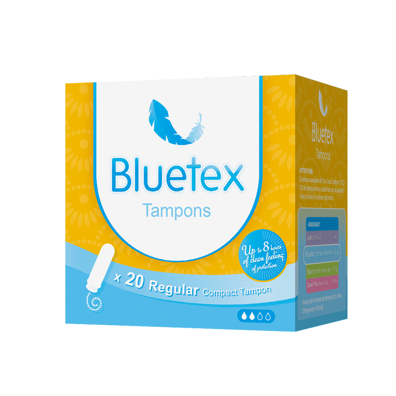 蓝宝丝(Bluetex)内置卫生棉条 导管式(短导管普通流量 20支)月经姨妈棒游泳卫生巾进口