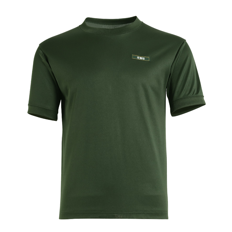 夏季体能服运动训练服套装男短袖圆领速干t恤军绿色体能短袖作训服 单上衣 175/92-96