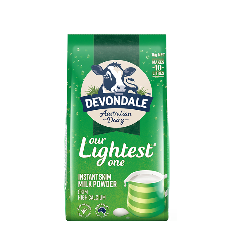 德运 (Devondale) 澳大利亚原装进口 脱脂成人奶粉1kg袋装 调制乳奶粉 学生青少年中老年奶粉 