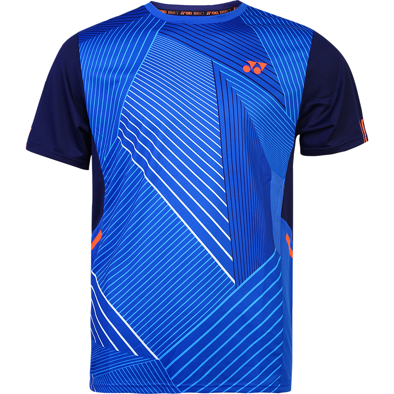 尤尼克斯Yonex羽毛球服 比赛训练团队服 吸汗速干运动服男款短袖T恤110369BCR蓝色 XO码