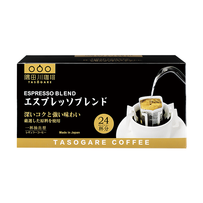 隅田川 日本进口特浓挂耳式黑咖啡粉节日送礼 意式口味 24片装