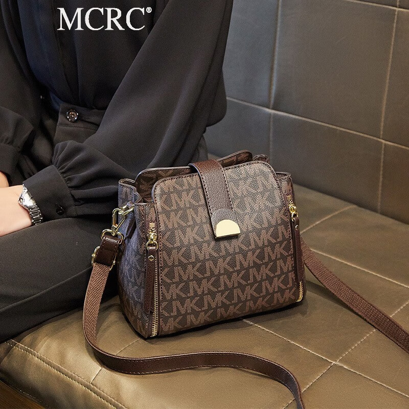 MCRC包包女包斜挎包百搭高级感复古女士包手提奢侈品小包包 咖啡色