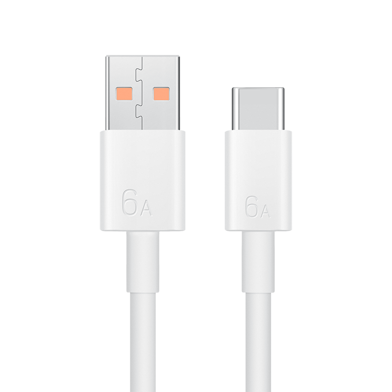 华为HUAWEI 原装6A数据线 USB Type-A转USB Type-C/1m线长/支持66W（11V6A）充电 白色CC790