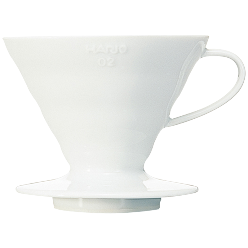 HARIO日本进口V60系列陶瓷滤杯手冲咖啡滴滤式滤纸过滤杯咖啡过滤器具 白色