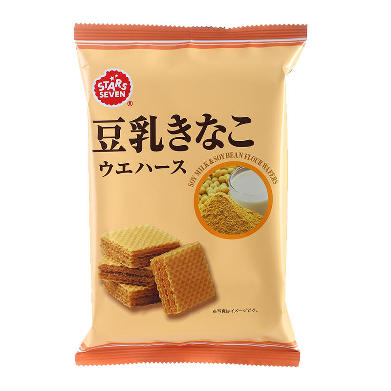 日本进口 星七 STARS SEVEN 豆乳 威化饼干 进口零食 旅行零食 办公室早餐75g/袋