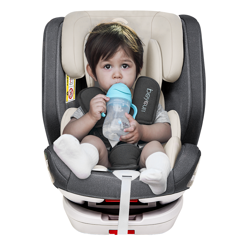 德国贝初beycurr儿童安全座椅汽车用婴儿宝宝车载安全座椅可坐可躺0-4-12岁isofix硬接口 星空灰(360°旋转，0-12岁）