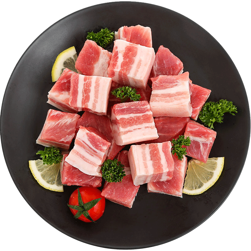 龙大肉食 国产猪五花肉块500g 冷冻带皮五花肉猪五花烤肉原料 出口日本级 猪肉生鲜