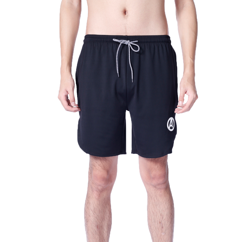 迪士尼 DISNEY 漫威男士速干泳裤男士短裤双层防尴尬沙滩裤运动泳裤男 黑色 XL