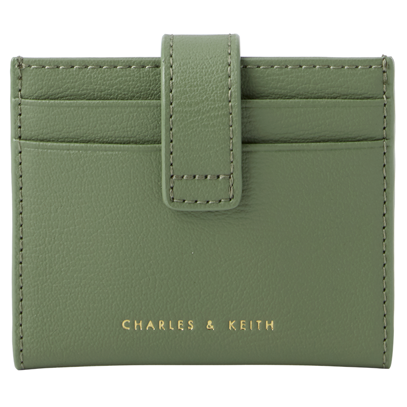 CHARLES＆KEITH早春新品CK6-50701102-3包包女包迷你卡包 Sage Green灰绿色 XXS