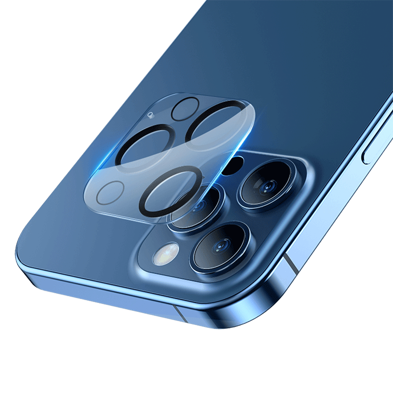 倍思 【贴坏包赔】苹果12promax镜头钢化膜iPhone12promax摄像头保护膜高清耐磨耐刮 透明 6.7英寸 2片装