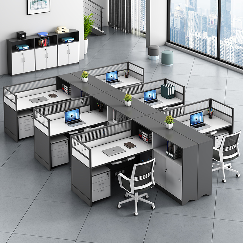 世纪柏源职员办公桌电脑桌4/6人工位屏风隔断办公桌椅组合简约现代办公室卡座  色卡一块（定制颜色） 不含椅