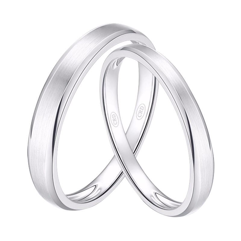 【现货闪发】CRD克徕帝余生系列铂金戒指钻石情侣戒指对戒铂金对戒结婚求婚戒指一对 铂金对戒 一对