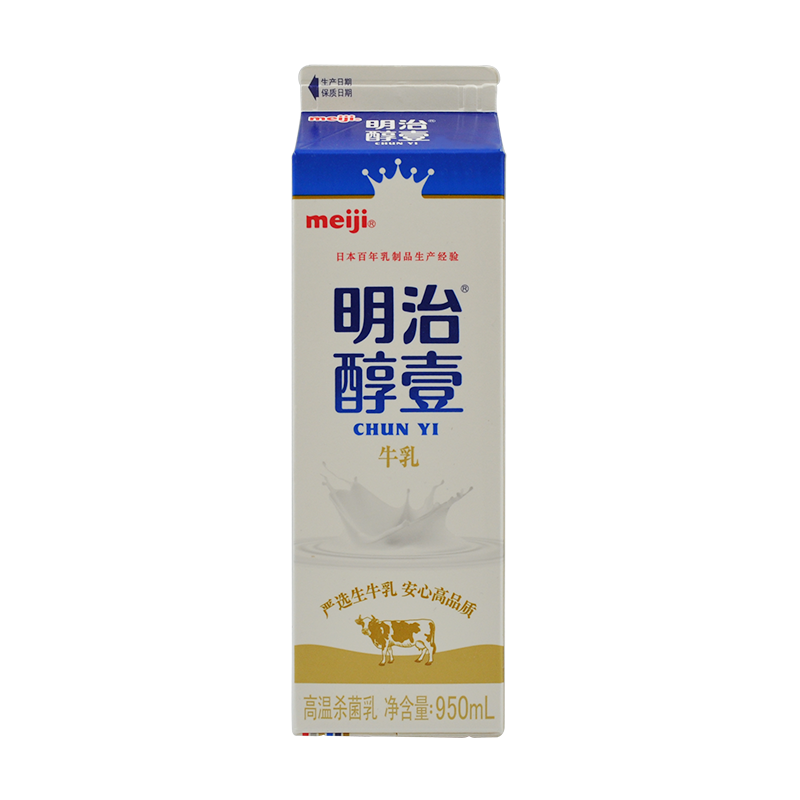 明治 meiji 醇壹 牛奶 950ml*1瓶 低温牛奶 高温杀菌乳