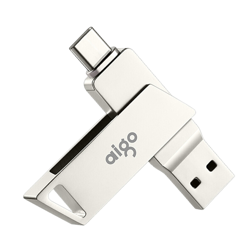 爱国者（aigo）Type-C USB3.1 手机U盘 U350 双接口手机电脑两用 多功能便携U盘 U350 银色 128G