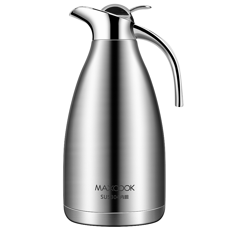 美厨（maxcook）保温壶 304不锈钢真空热水壶保温瓶暖壶开水瓶 大容量防滑咖啡壶2.0L本色MCH-478