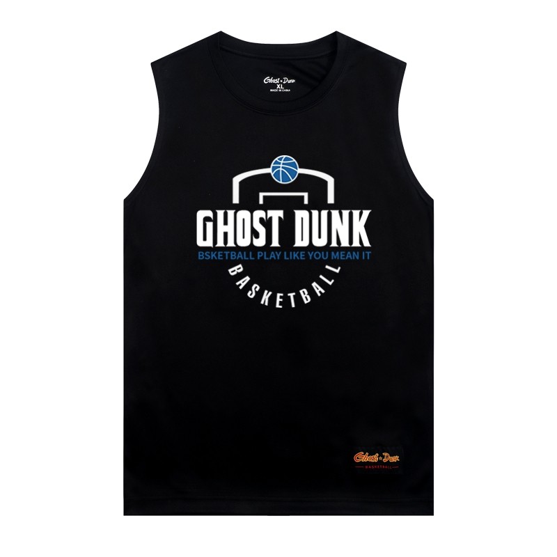 GHOSTDUNK篮球背心美式训练服男吸湿排汗速干透气运动球衣跑步健身坎肩无袖T恤 黑色 2XL