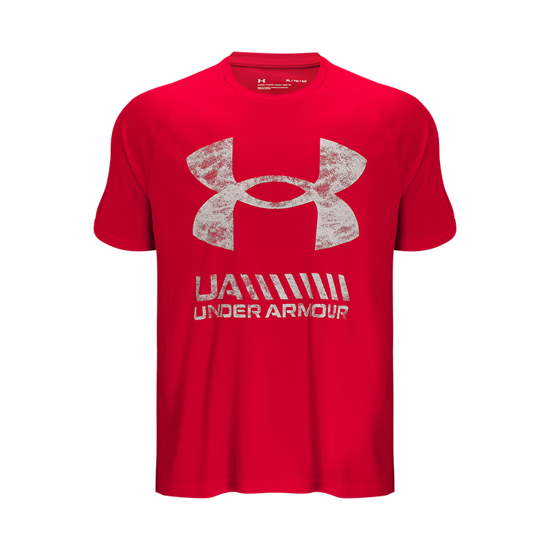安德玛官方UA Velocity男子训练运动短袖T恤1363065 红色608 XL