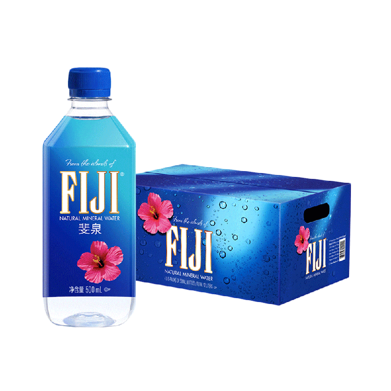 斐济原装进口 斐泉（FIJI） 天然矿泉水500ml*24瓶 整箱