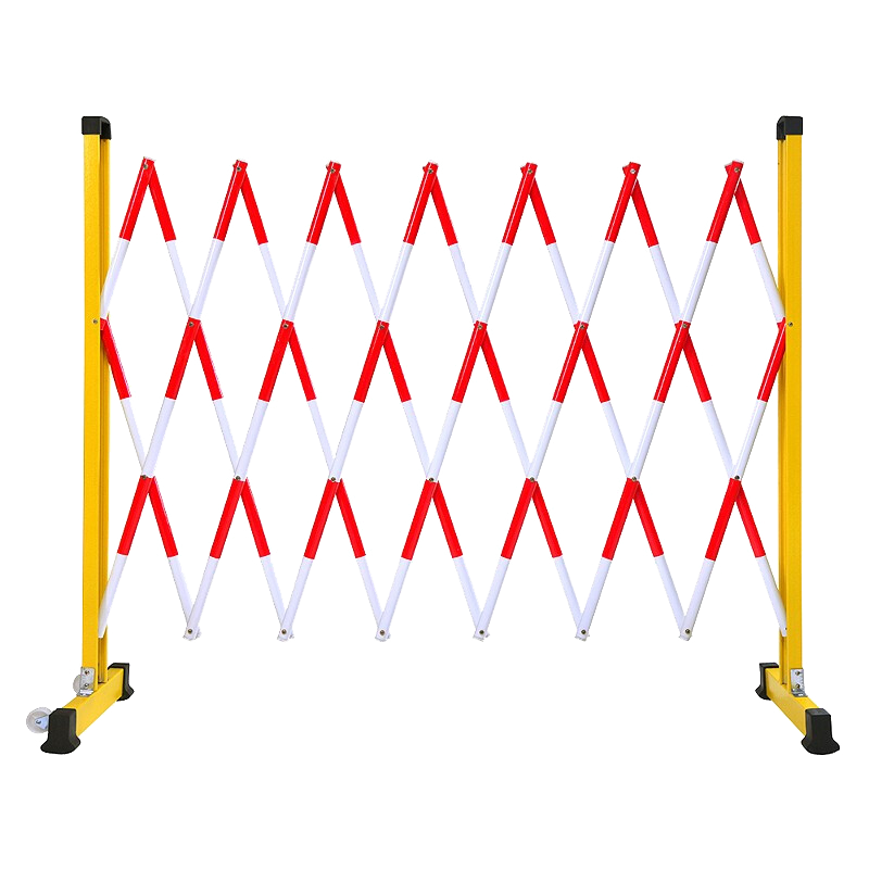 芳东 伸缩围栏可移动式隔离护栏绝缘电力施工围栏道路安全防护栏 玻璃钢（管式）黄黑色1.2米高*可伸2.5米