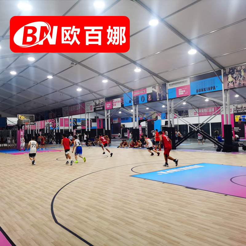 欧百娜篮球场地胶室内儿童篮球馆运动地垫防滑耐磨pvc塑胶运动地板 金宝纹4.5mm