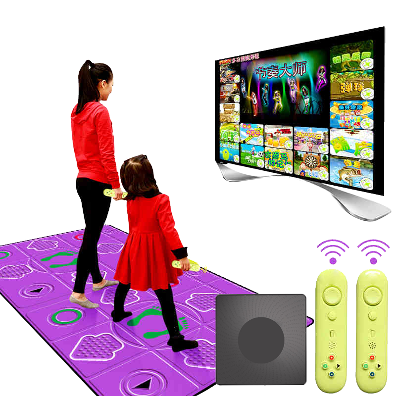 舞状元(wzy) 跳舞毯家用儿童跳舞机电视电脑两用体感游戏机亲子互动圣诞节礼物 双人无线PU紫色HDMI高清款