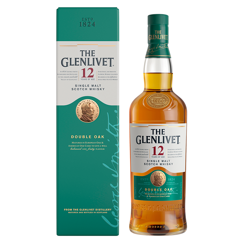 格兰威特（Glenlivet）洋酒 12年 陈酿 单一麦芽 苏格兰 威士忌 700ml