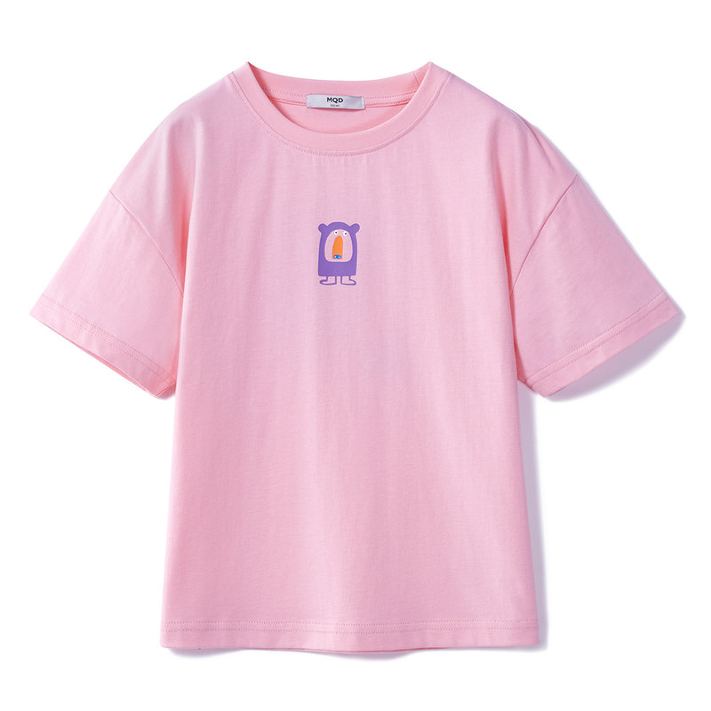 [上新]MQD童装男女同款短袖T恤夏季儿童短袖T恤子款潮 樱花粉 140cm