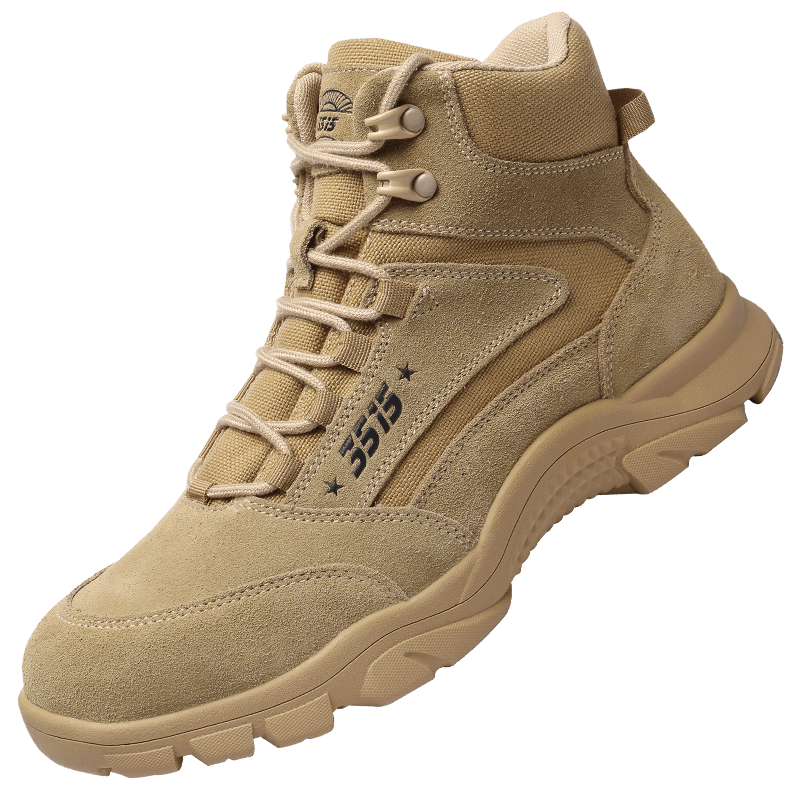 强人男靴 JA6-02939 际华三五一五新式沙漠靴短靴系带款户外耐磨军迷训练靴子 沙色 40码