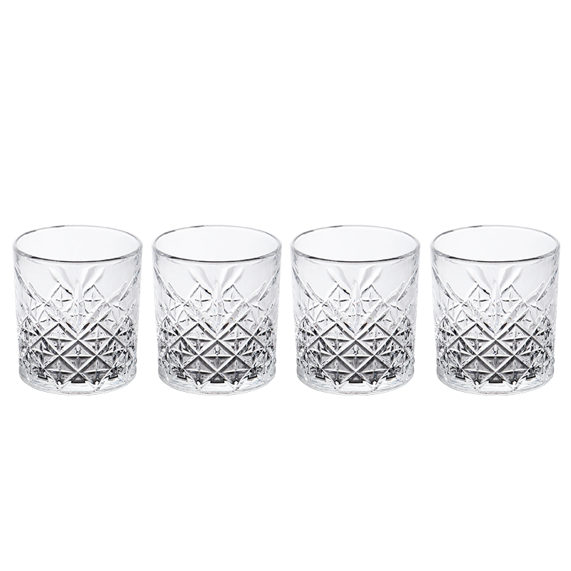 拜杰（Baijie）威士忌酒杯家用欧式水晶玻璃杯洋酒杯子创意ins风啤酒杯酒吧4个套装