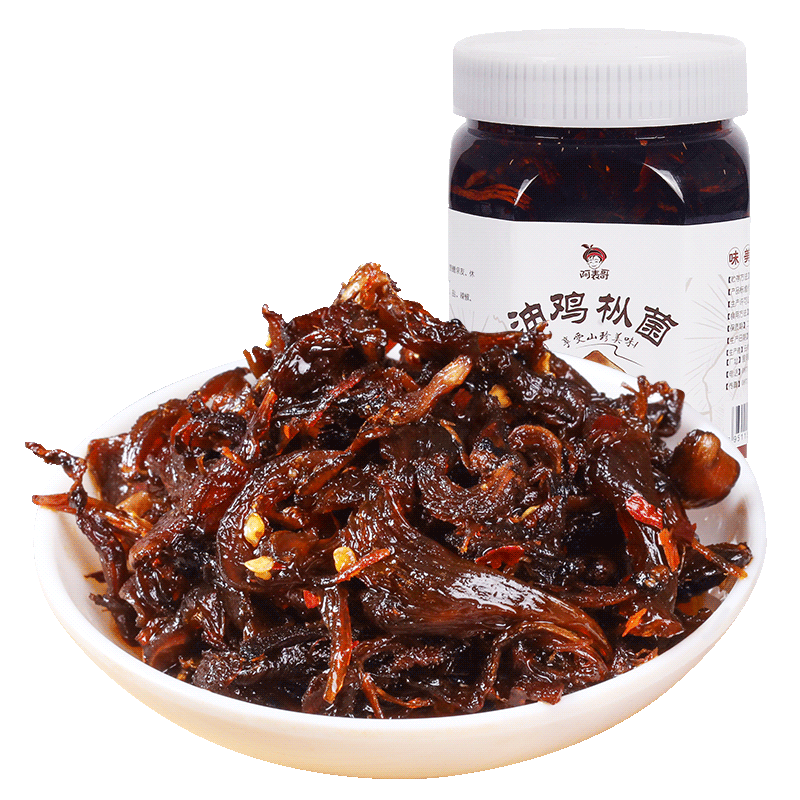阿表哥 油鸡枞菌460g云南特产即食蘑菇香辣鸡枞菌酱拌面下饭菜
