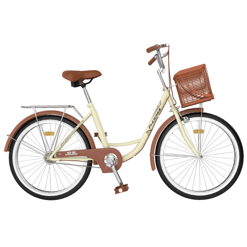 凤凰（Phoenix）城市车男女式通用型通勤车自行车女芭蕾  24英寸米色