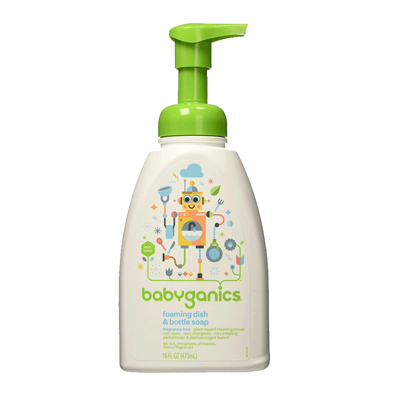 美国进口甘尼克宝贝(Babyganics) 奶瓶清洗剂 餐具清洁剂 无香款473ml 高效去污/植物萃取/可饮用标准