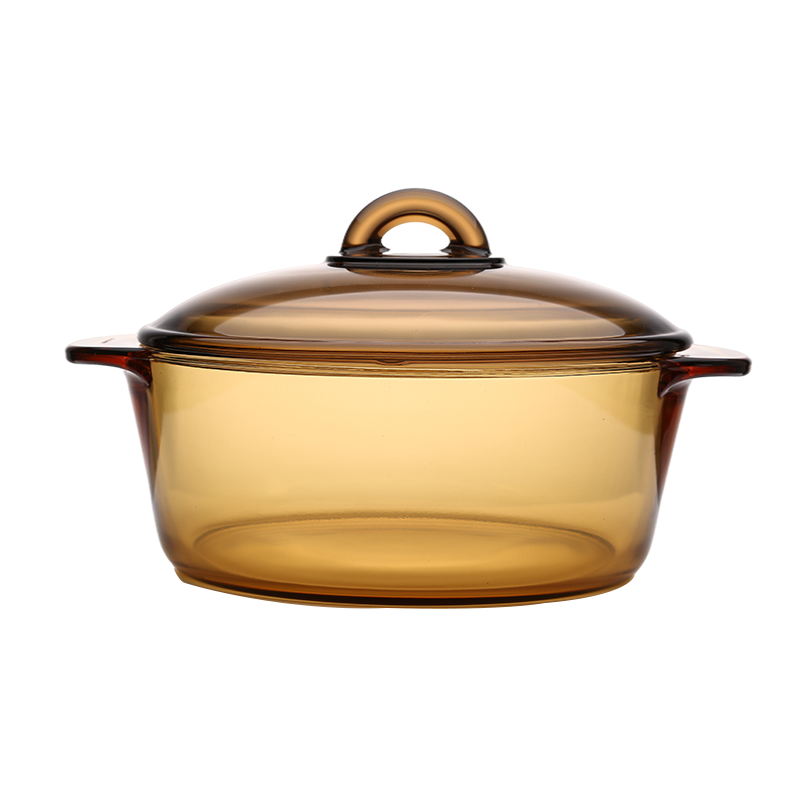 乐美雅（Luminarc）法国进口耐热琥珀锅家用汤锅炒菜锅晶彩透明锅带盖 2L